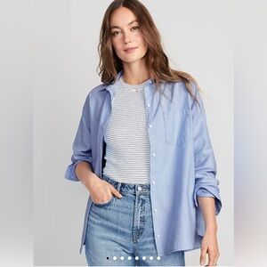 Oversized Button-Down Boyfriend Shirt